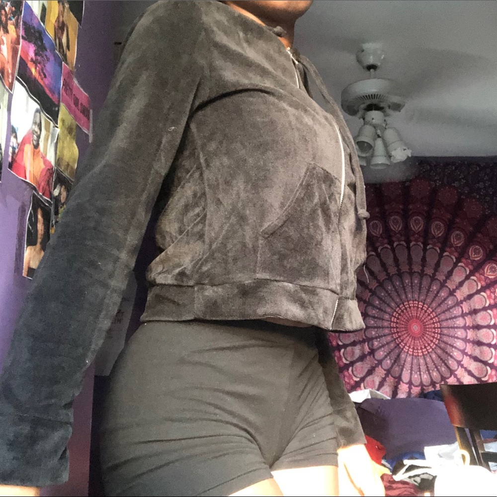 “velvet” zip up hoodie